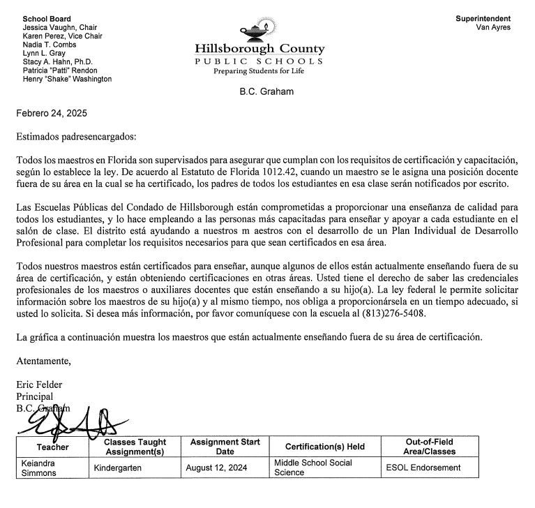  Out of field info in Spanish